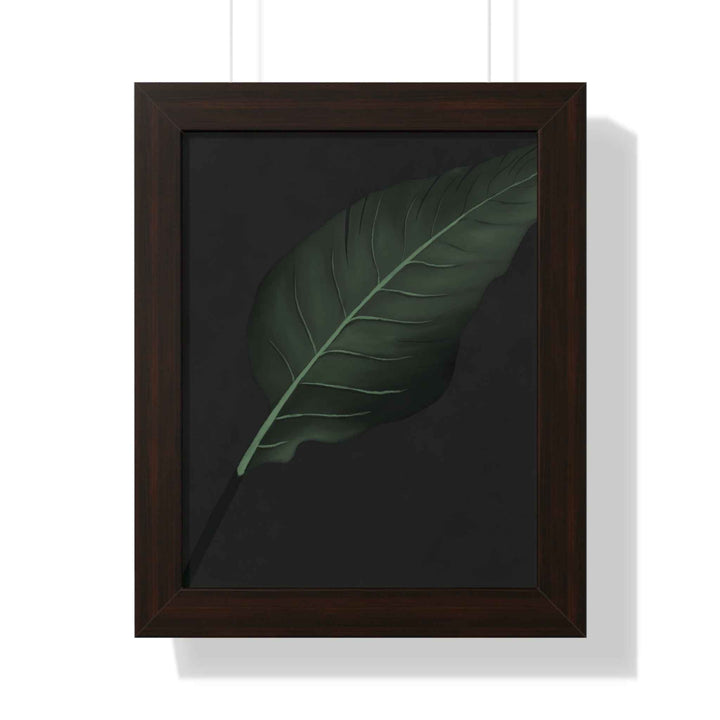 Bird Of Paradise Leaf Framed Poster Vertical Minimal Dark Green Wall Art