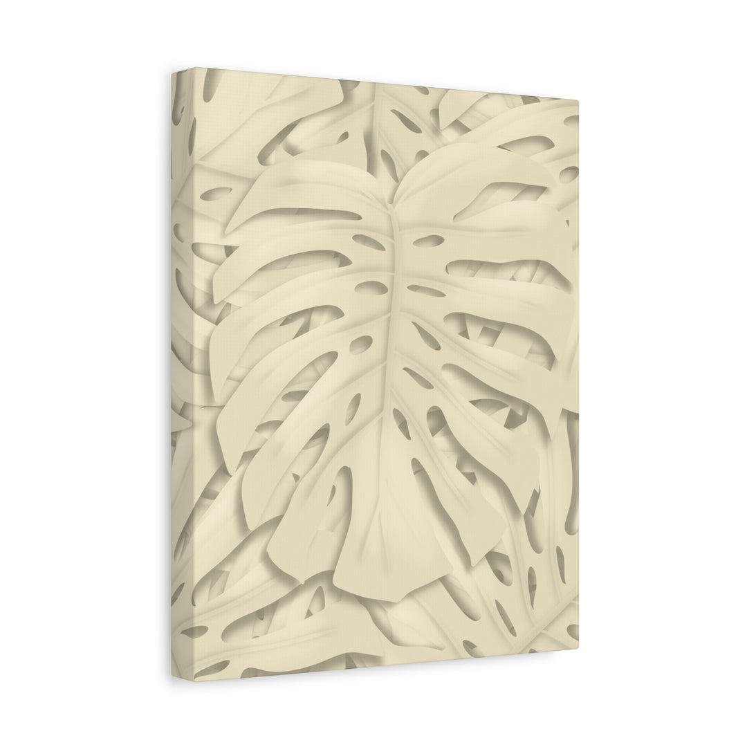 Monstera Canvas Print Durable Cotton Stretched Canvas With Beige Botanical Artwork For Modern Home Decor