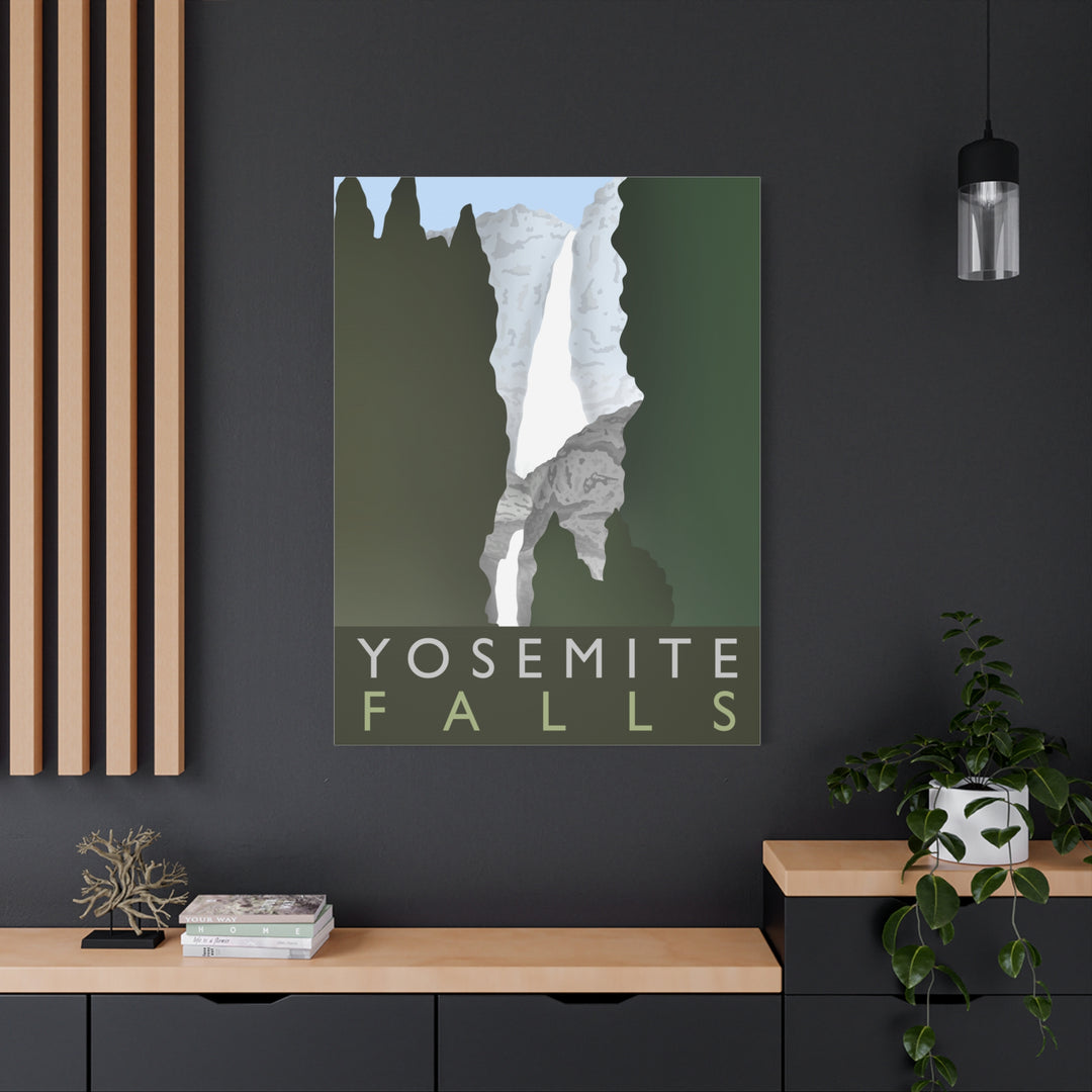 Minimalist Yosemite Waterfall Canvas Wall Art With Matte Finish For Living Room Decor