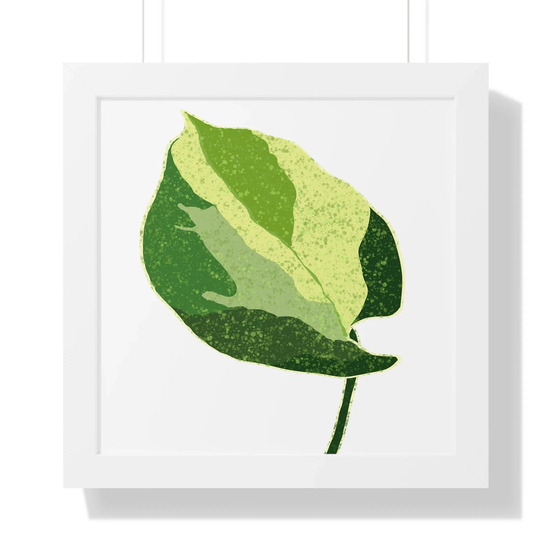Manjula Pothos Print Framed Wall Art With Heart Shaped Leaves Matte Finish Indoor Plant Decor