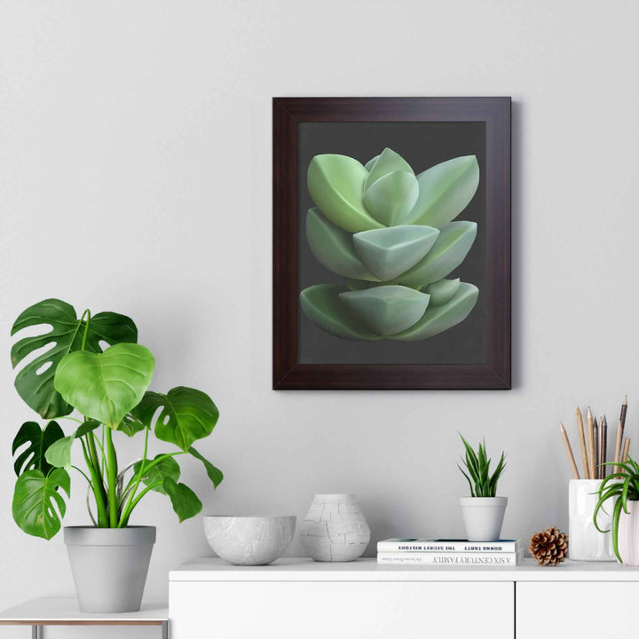 Crassula Succulent Framed Poster Vertical Botanical Wall Art