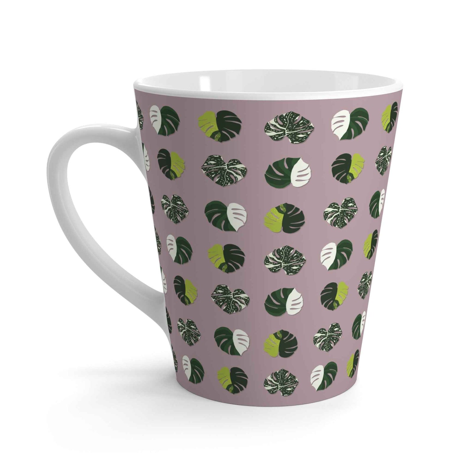 Variegated Monstera Pattern Ceramic Mug 12 oz