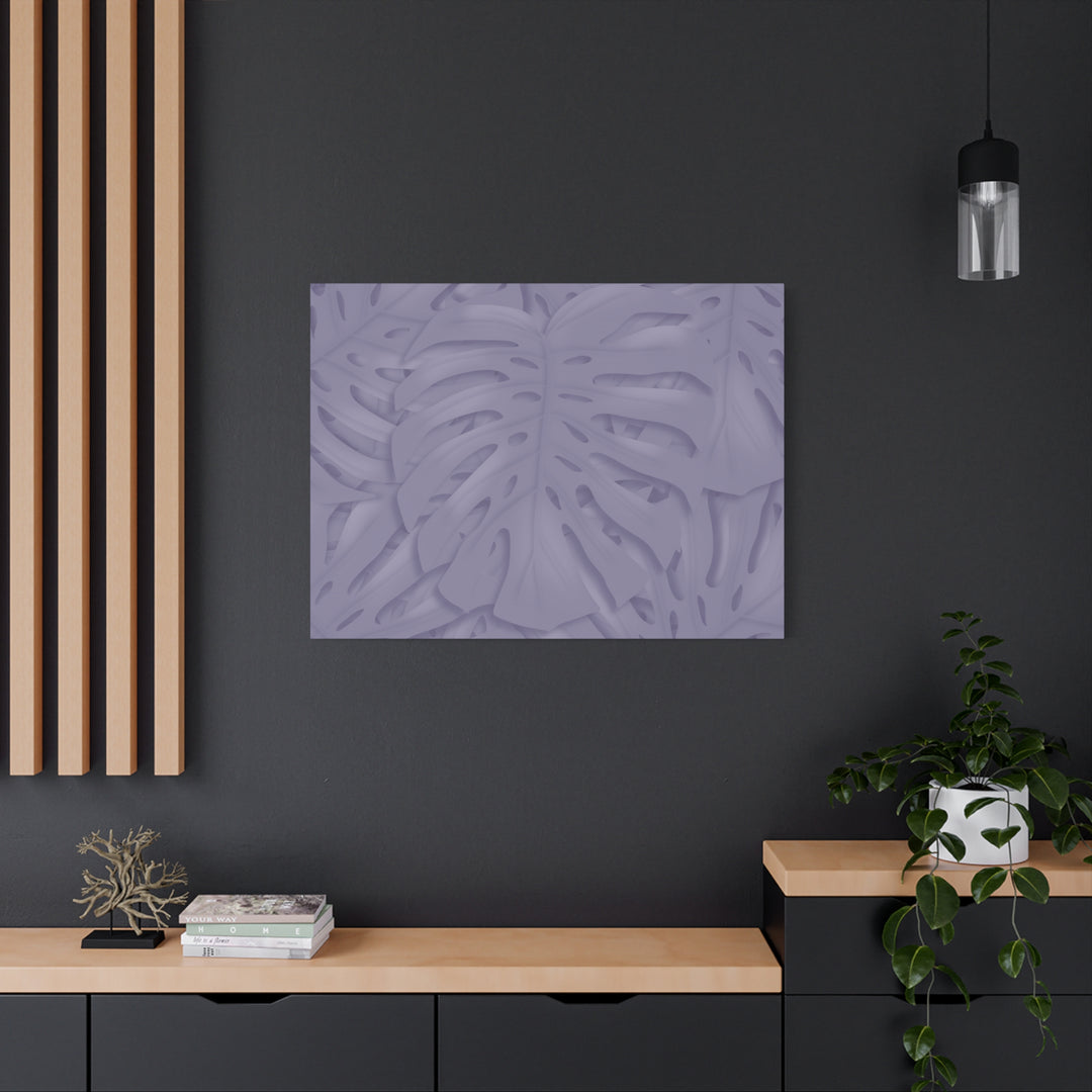 Violet Monstera Canvas Print Stretched Matte Wall Art for Bedroom and Living Room Decor