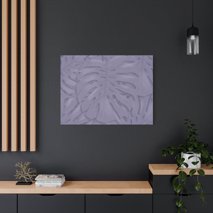 Violet Monstera Canvas Print Stretched Matte Wall Art for Bedroom and Living Room Decor