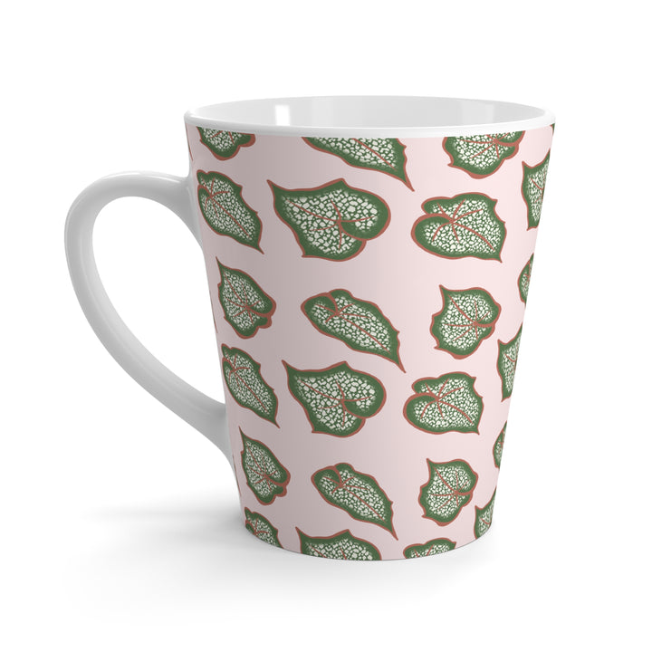Begonia Pattern Mug By The Potted Pixel 12 Oz Ceramic Coffee Cup With Glossy Finish
