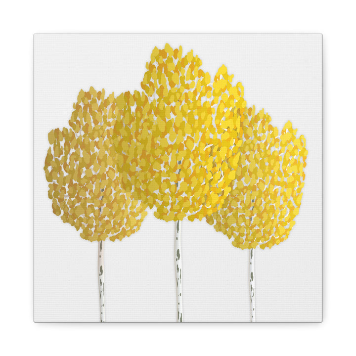 Fall Aspen Canvas Wall Art Print Quaking Aspen Yellow Fall Foliage on Durable Cotton Canvas
