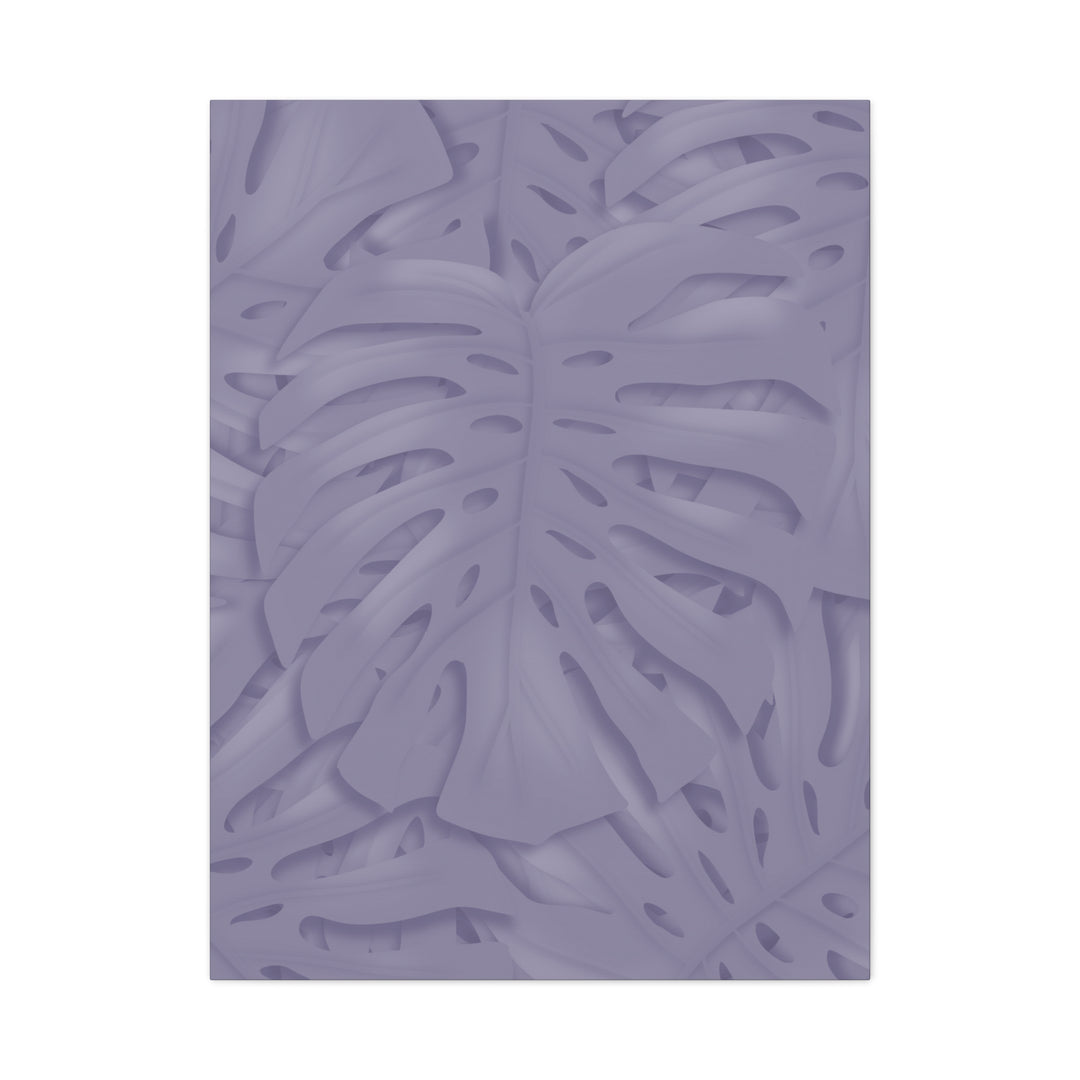 Violet Monstera Canvas Print Stretched Matte Wall Art for Bedroom and Living Room Decor