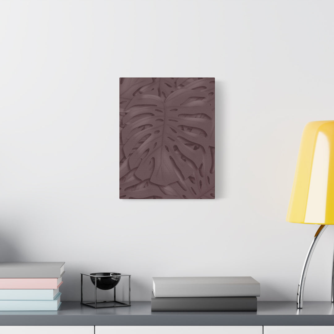 Merlot Monstera Canvas Art Stretched Matte Wall Print Botanical Plant Wall Decor For Living Room Bedroom