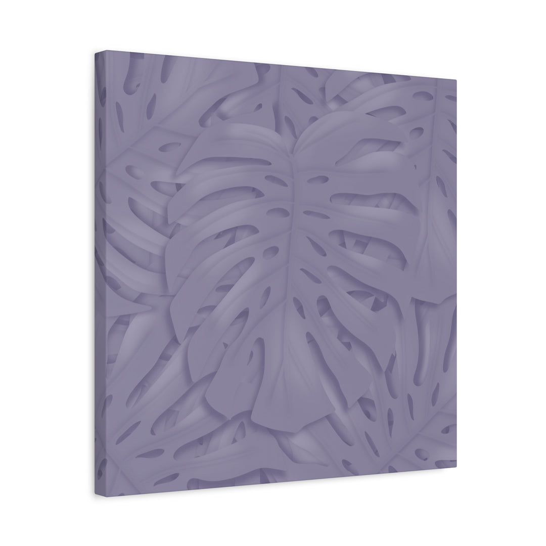 Violet Monstera Canvas Print Stretched Matte Wall Art for Bedroom and Living Room Decor