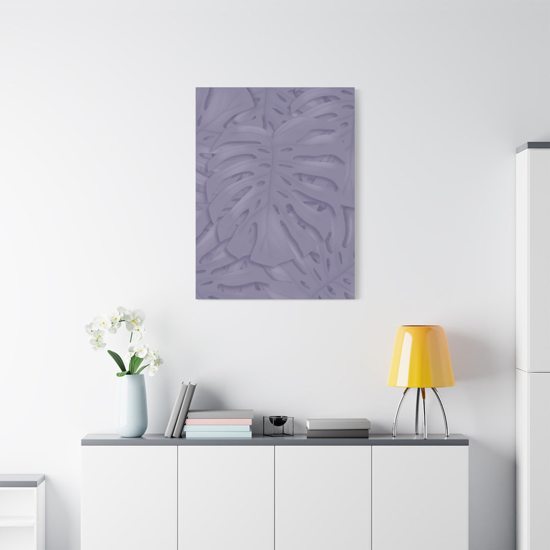 Violet Monstera Canvas Print Stretched Matte Wall Art for Bedroom and Living Room Decor