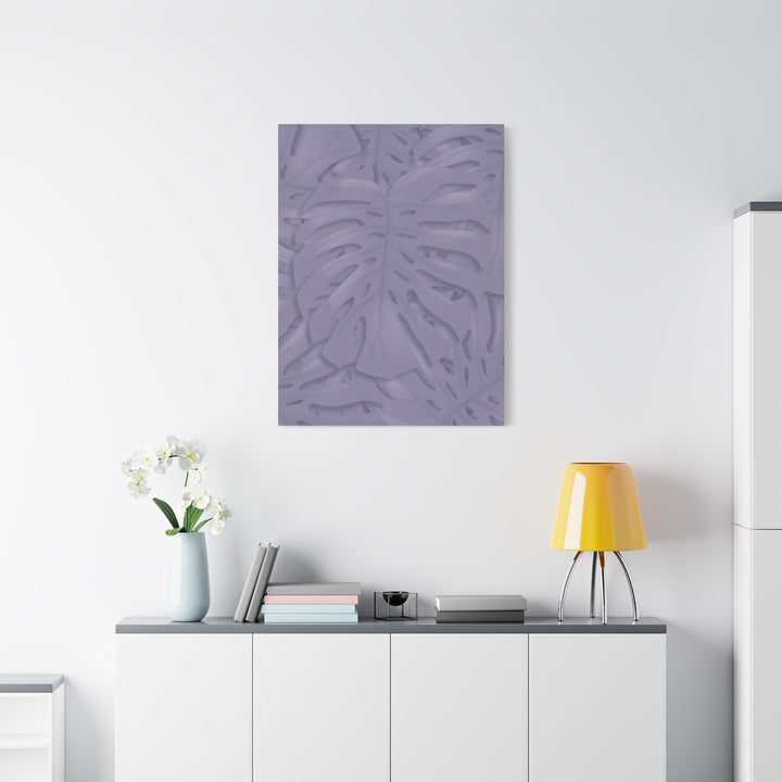 Violet Monstera Canvas Print Stretched Matte Wall Art for Bedroom and Living Room Decor