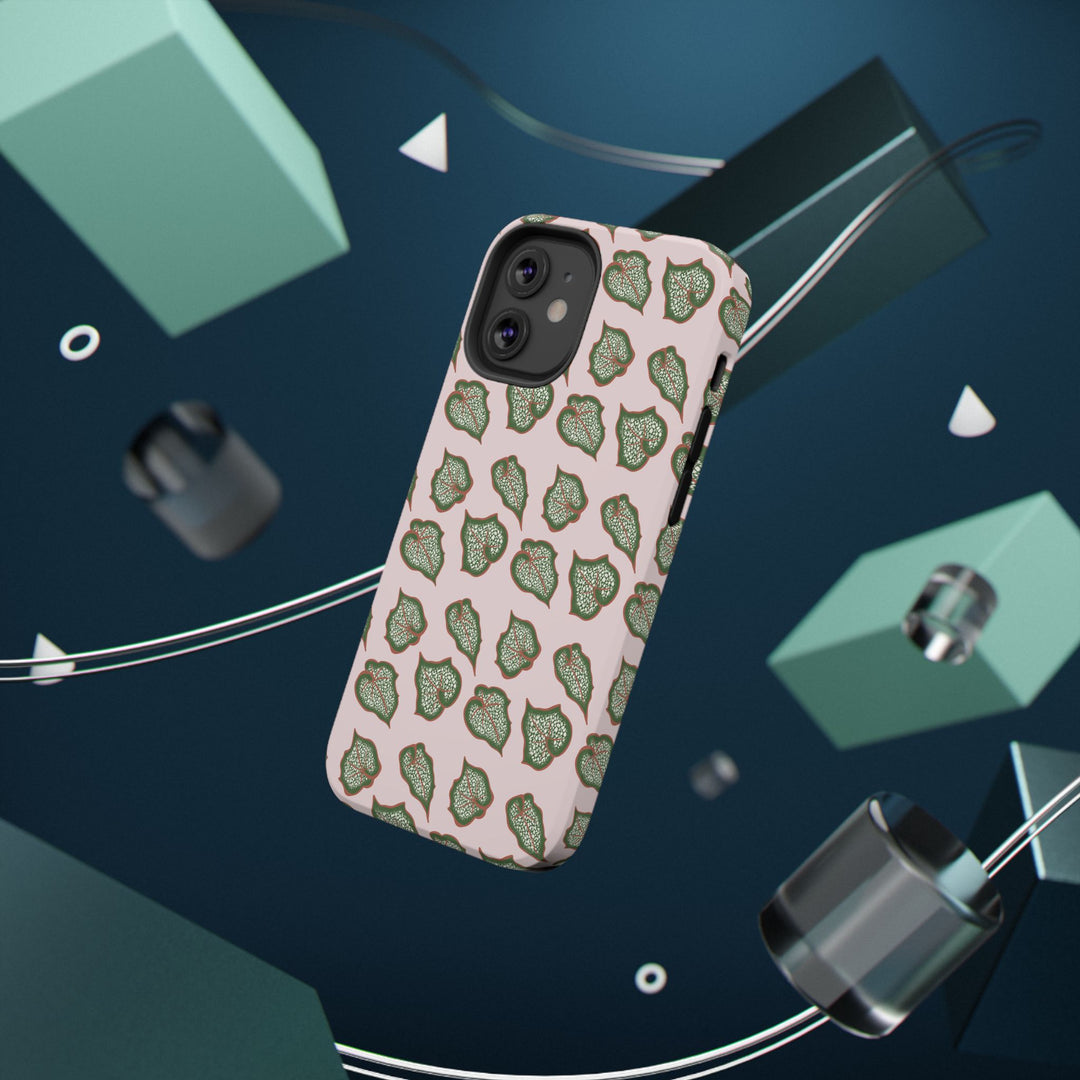 Begonia Pattern Phone Case – Dual Layer Protective Cover