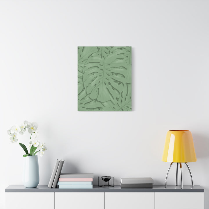 Monstera Canvas Art The Potted Pixel 24x36 Inches Matte Finish Wall Decor Botanical Green Leaf Print