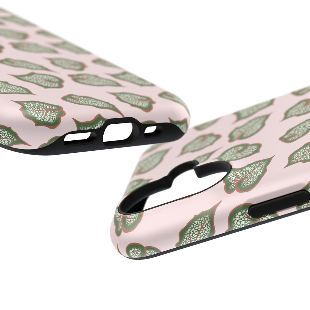 Begonia Pattern Phone Case – Dual Layer Protective Cover