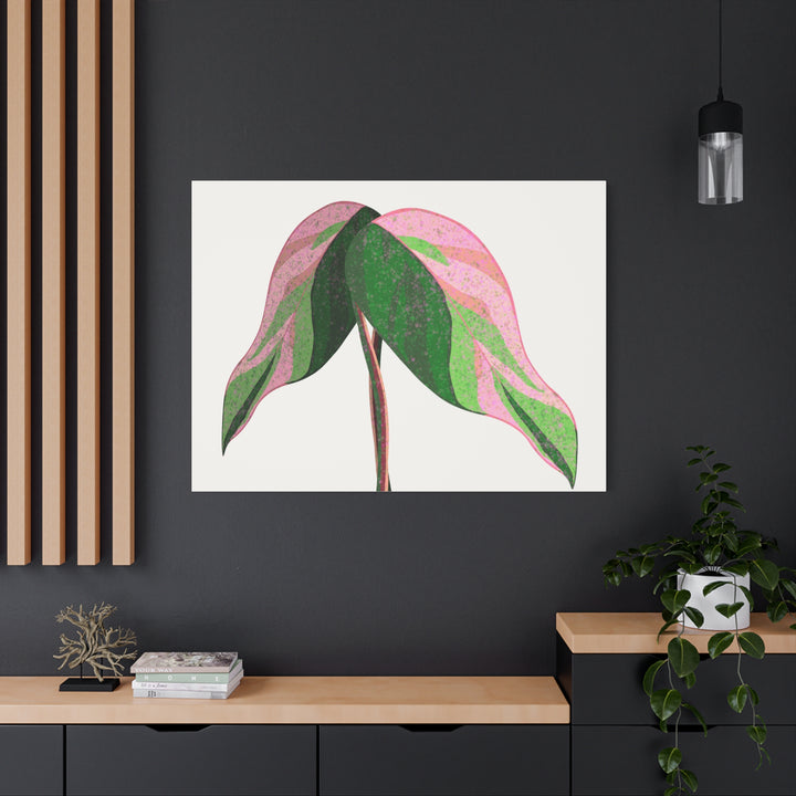 Pink Princess Philodendron Canvas Print Botanical Wall Art For Indoor Decor Modern Living Room Poster