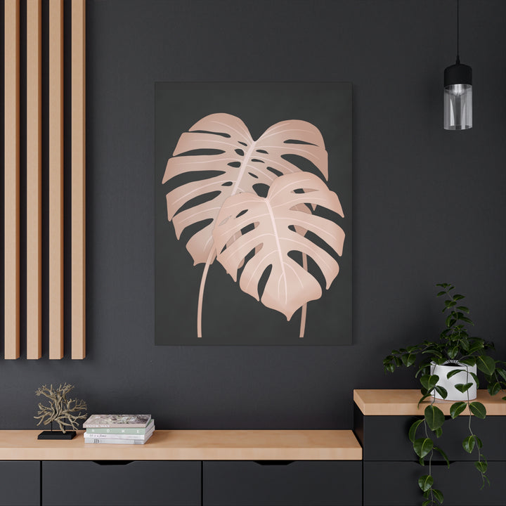 Pink Monstera Canvas Print – Botanical Wall Art
