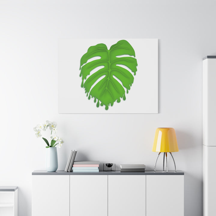 Melting Monstera Canvas Wall Art Large Botanical Print On Premium Cotton With Matte Finish For Indoor Decor