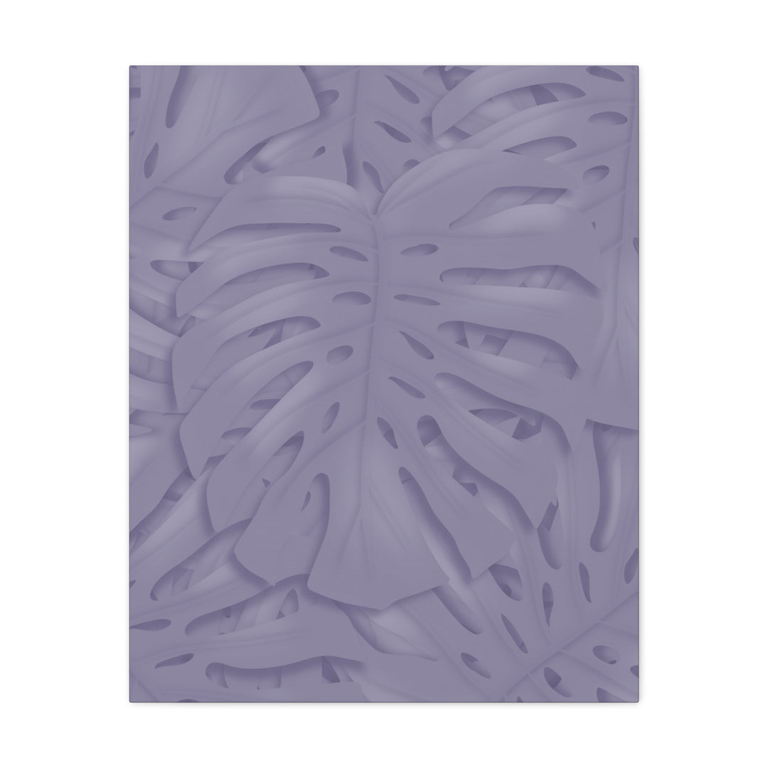 Violet Monstera Canvas Print Stretched Matte Wall Art for Bedroom and Living Room Decor