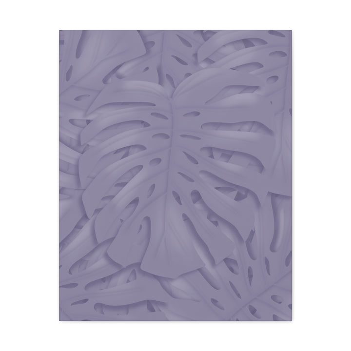 Violet Monstera Canvas Print Stretched Matte Wall Art for Bedroom and Living Room Decor
