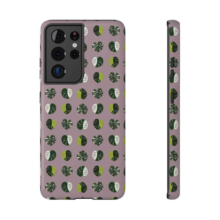 Variegated Monstera Pattern Phone Case – Dual Layer Protective Cover