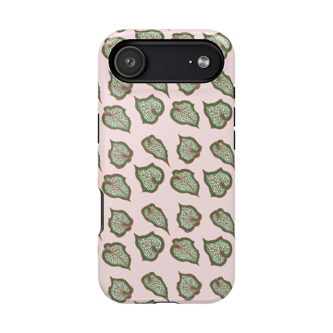 Begonia Pattern Phone Case – Dual Layer Protective Cover