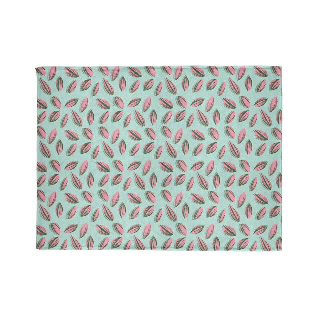 Tradescantia Nanouk Pattern Cozy Fleece Throw Blanket by Printify