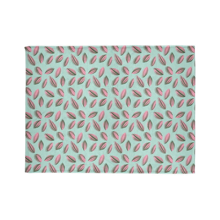 Tradescantia Nanouk Pattern Cozy Fleece Throw Blanket by Printify