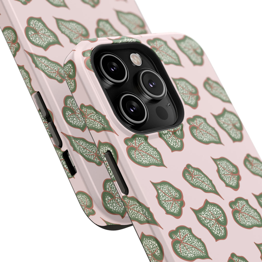 Begonia Pattern Phone Case – Dual Layer Protective Cover