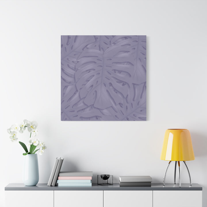 Violet Monstera Canvas Print Stretched Matte Wall Art for Bedroom and Living Room Decor