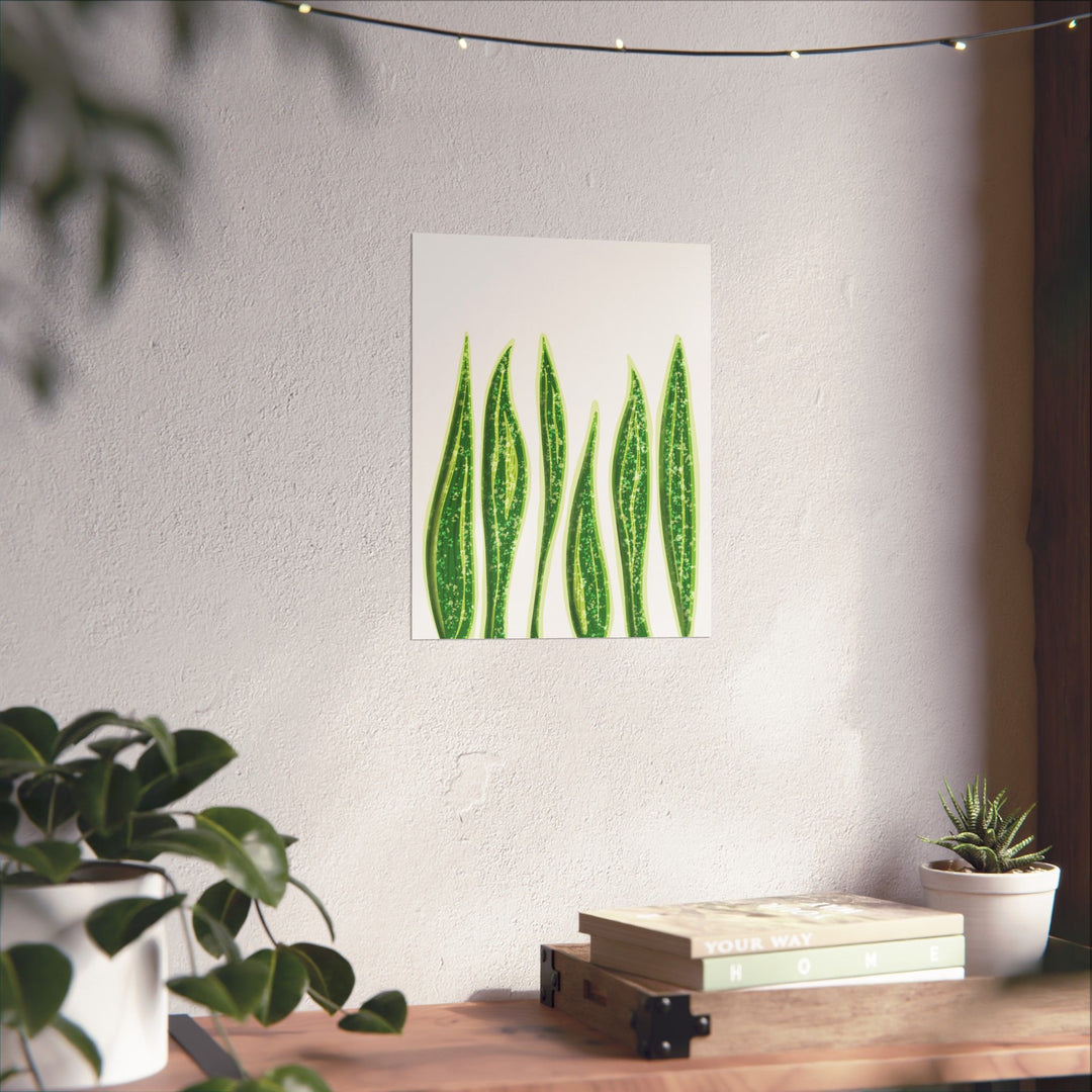 Snake Plant Print The Potted Pixel Large Botanical Poster Matte Finish Unframed Wall Art