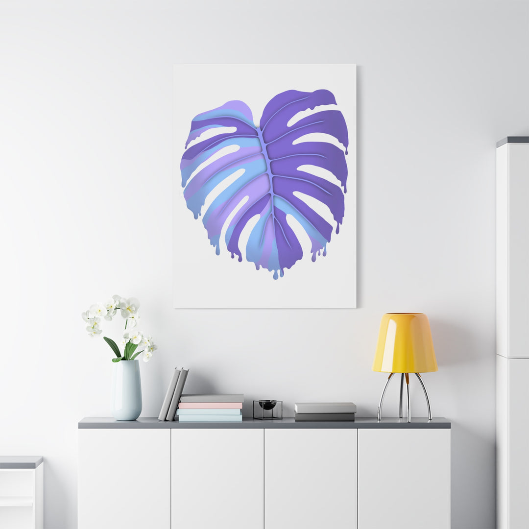 Purple Monstera Canvas Print The Potted Pixel Modern Wall Art For Living Room Decor