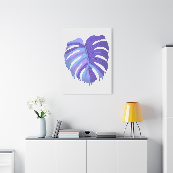 Purple Monstera Canvas Print The Potted Pixel Modern Wall Art For Living Room Decor