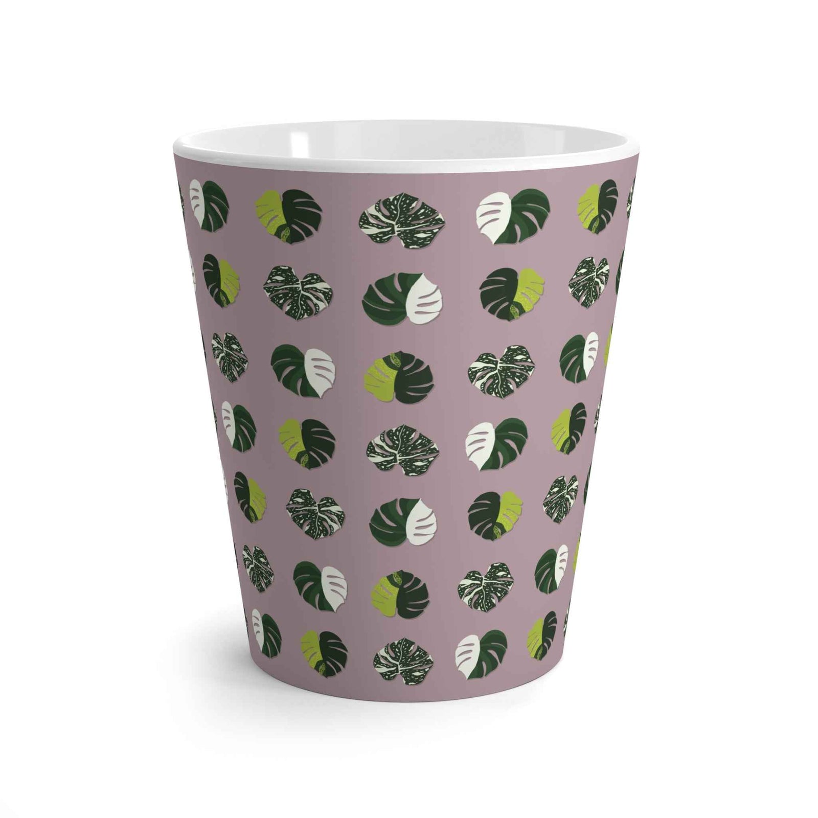 Variegated Monstera Pattern Ceramic Mug 12 oz