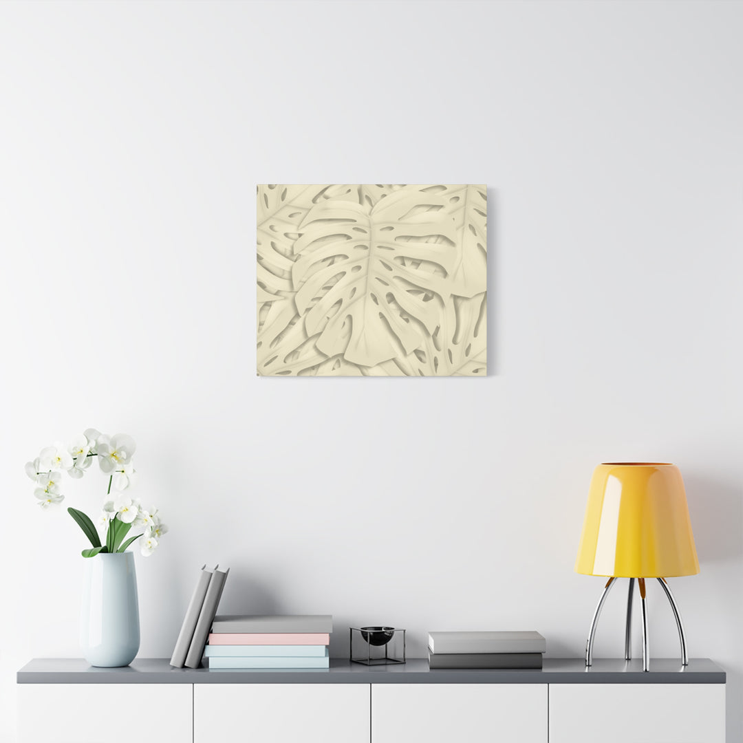 Monstera Canvas Print Durable Cotton Stretched Canvas With Beige Botanical Artwork For Modern Home Decor
