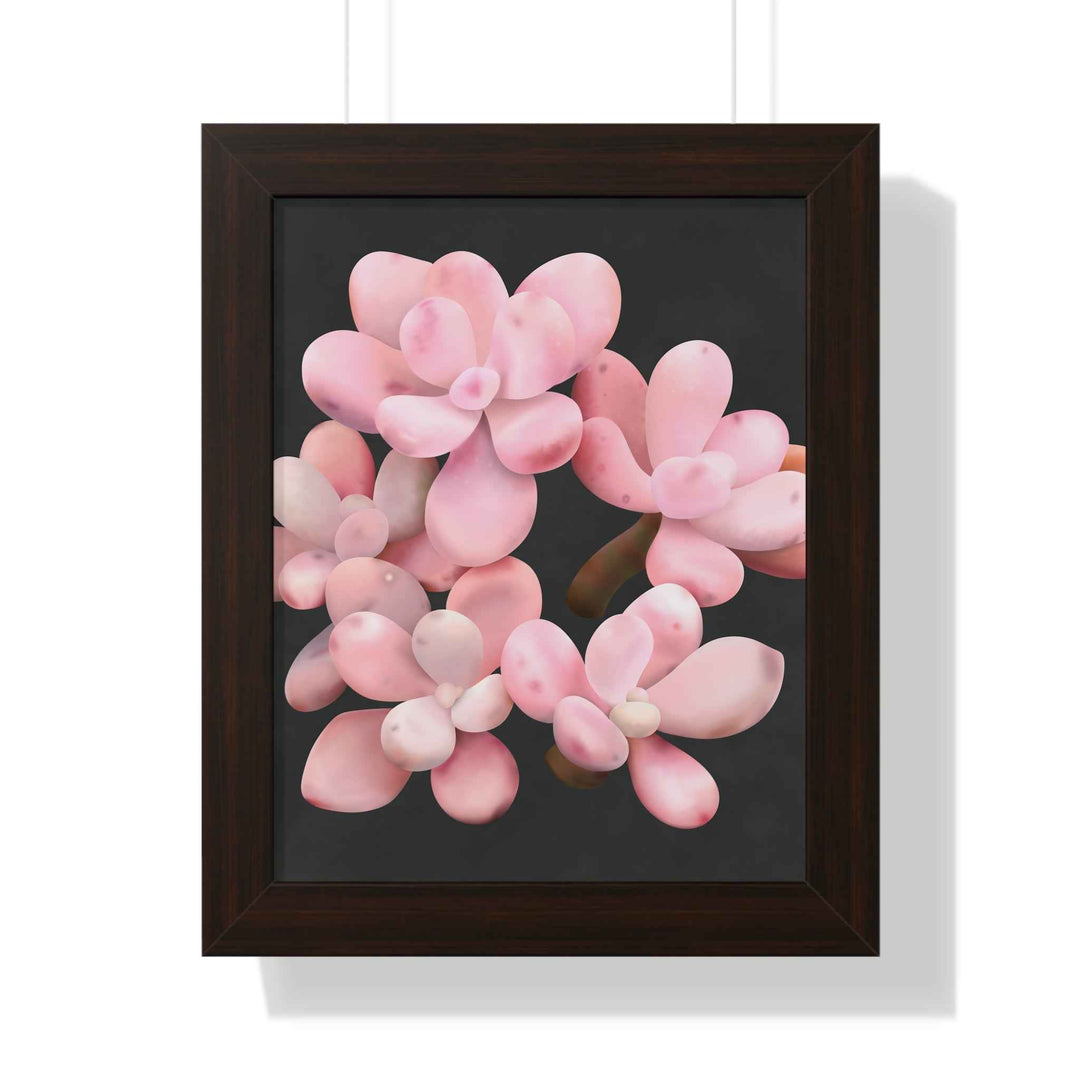 Pink Moonstone Succulent Framed Poster Vertical Botanical Wall Art