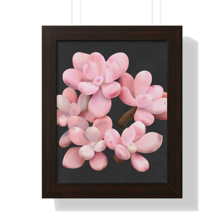 Pink Moonstone Succulent Framed Poster Vertical Botanical Wall Art