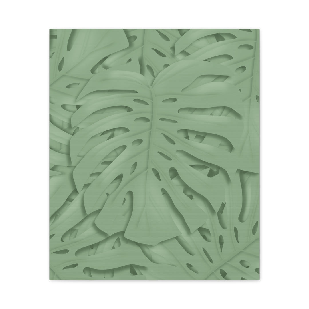 Monstera Canvas Art The Potted Pixel 24x36 Inches Matte Finish Wall Decor Botanical Green Leaf Print