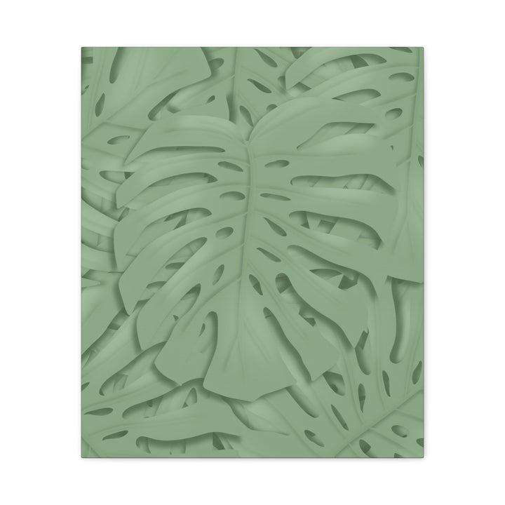 Monstera Canvas Art The Potted Pixel 24x36 Inches Matte Finish Wall Decor Botanical Green Leaf Print