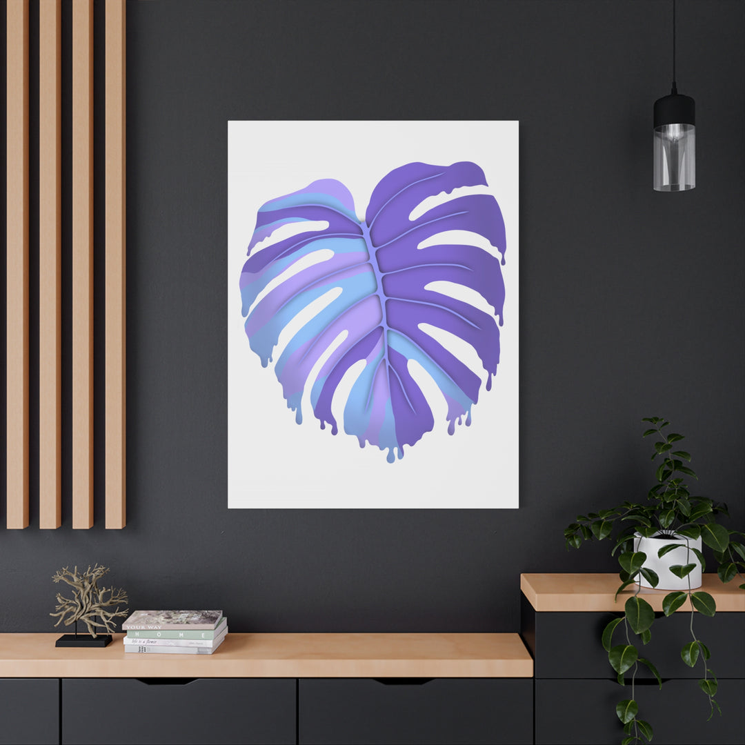 Purple Monstera Canvas Print The Potted Pixel Modern Wall Art For Living Room Decor