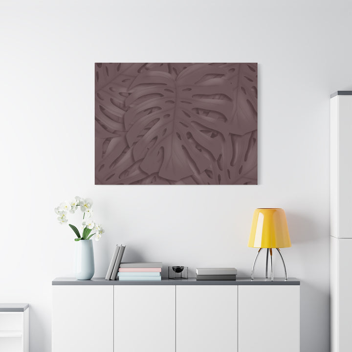 Merlot Monstera Canvas Art Stretched Matte Wall Print Botanical Plant Wall Decor For Living Room Bedroom