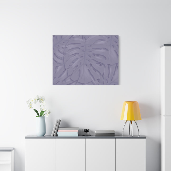 Violet Monstera Canvas Print Stretched Matte Wall Art for Bedroom and Living Room Decor