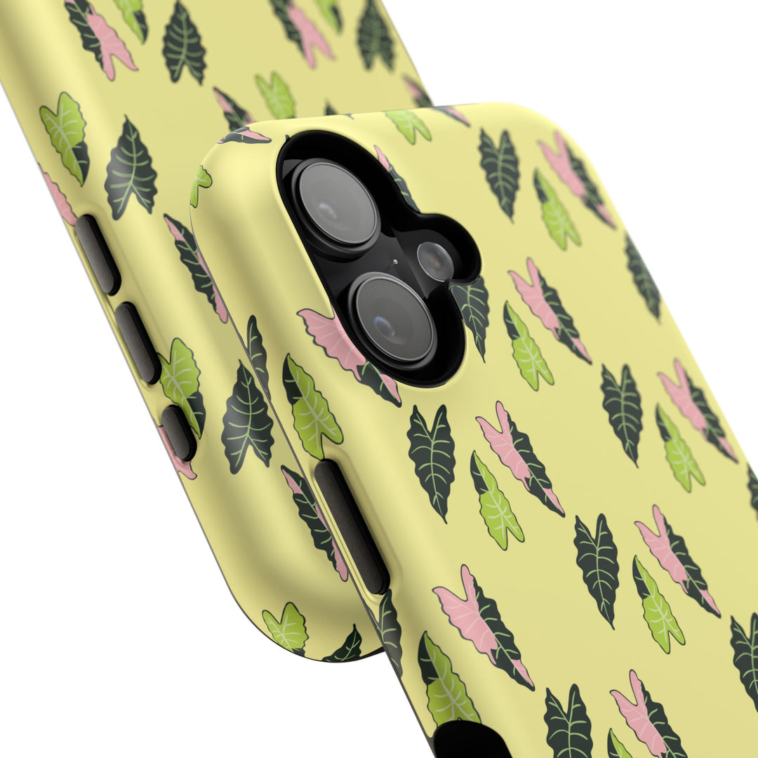Alocasia Pattern Phone Case – Dual Layer Protective Cover