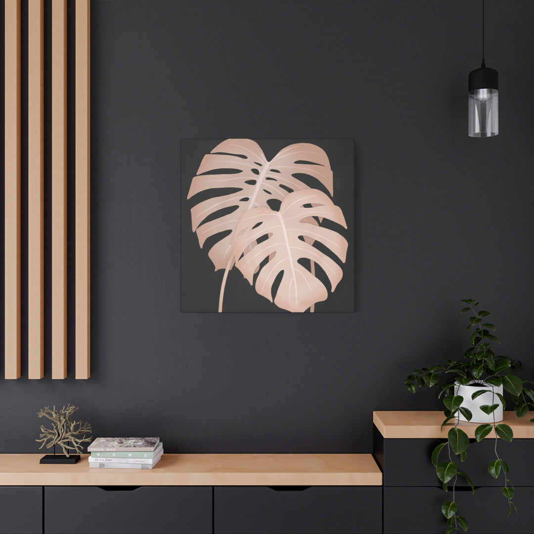 Pink Monstera Canvas Print – Botanical Wall Art