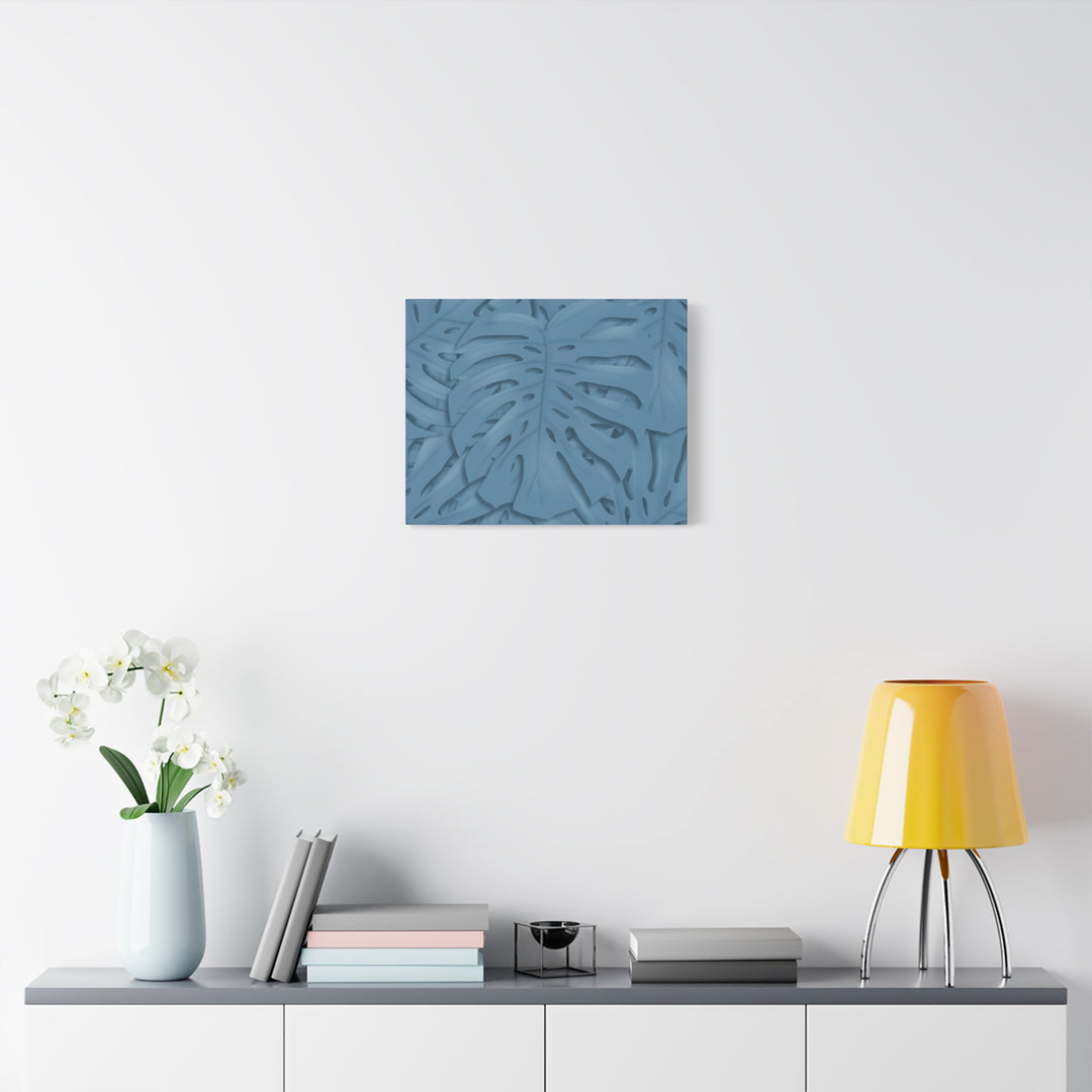 Monstera Canvas Art Blue Monstera Print With Durable Matte Finish For Modern Indoor Wall Decor