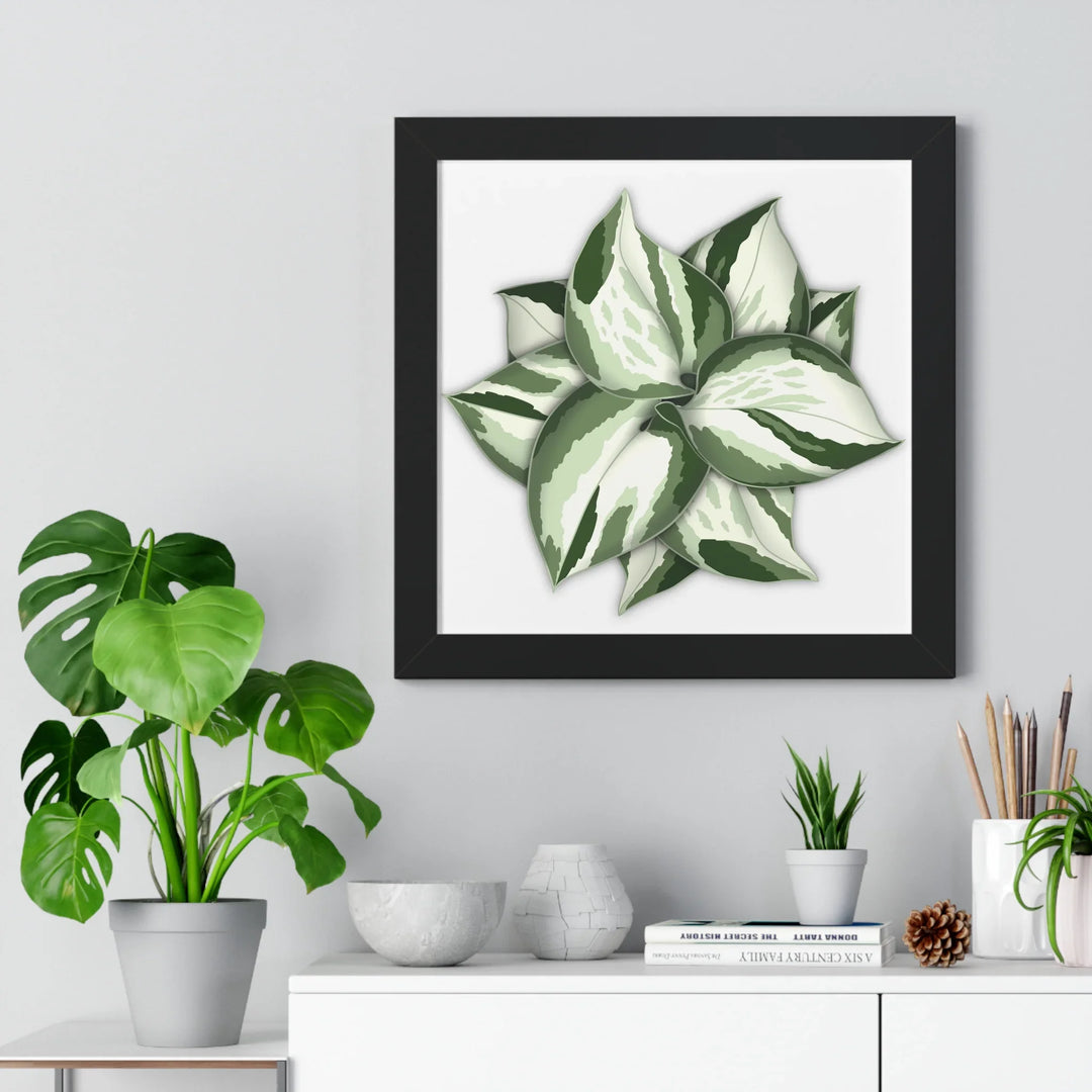 Manjula Pothos Print Framed Wall Art Botanical Poster With Heart Shaped Leaves Indoor Plant Decor