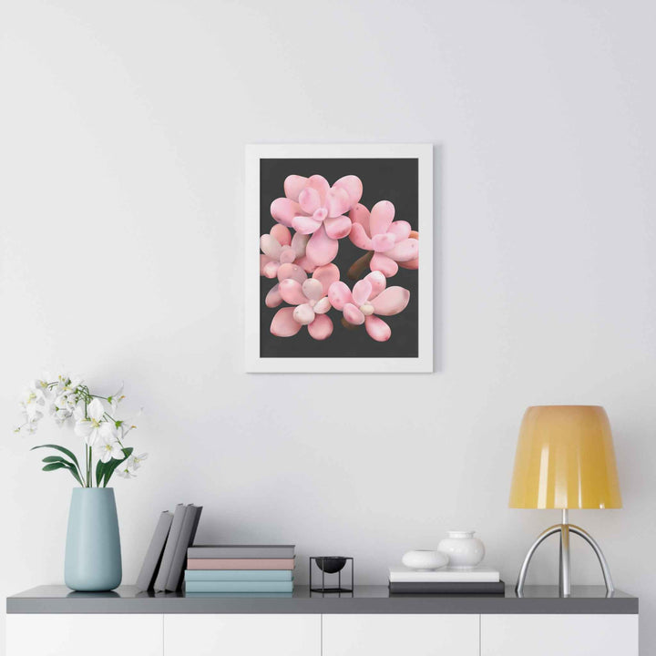Pink Moonstone Succulent Framed Poster Vertical Botanical Wall Art