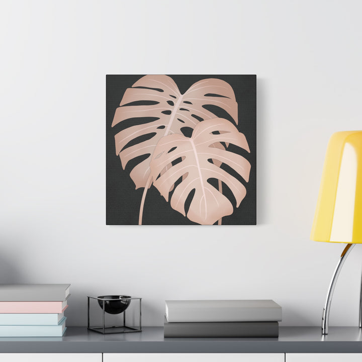 Pink Monstera Canvas Print – Botanical Wall Art