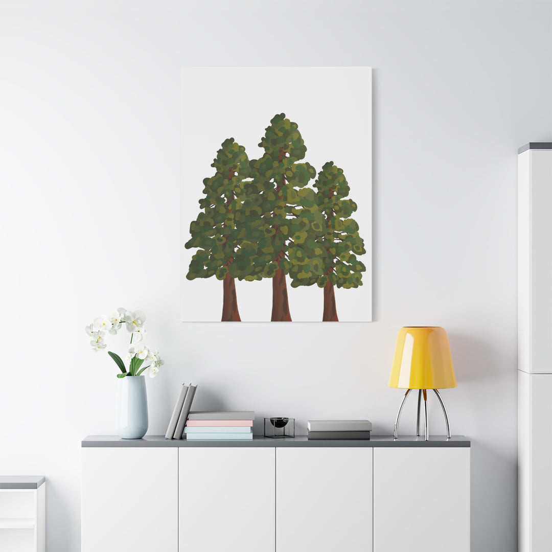 Coastal Redwoods Matte Canvas Print On 1.25 Inch Stretched Canvas For Serene Forest Wall Art In Living Rooms