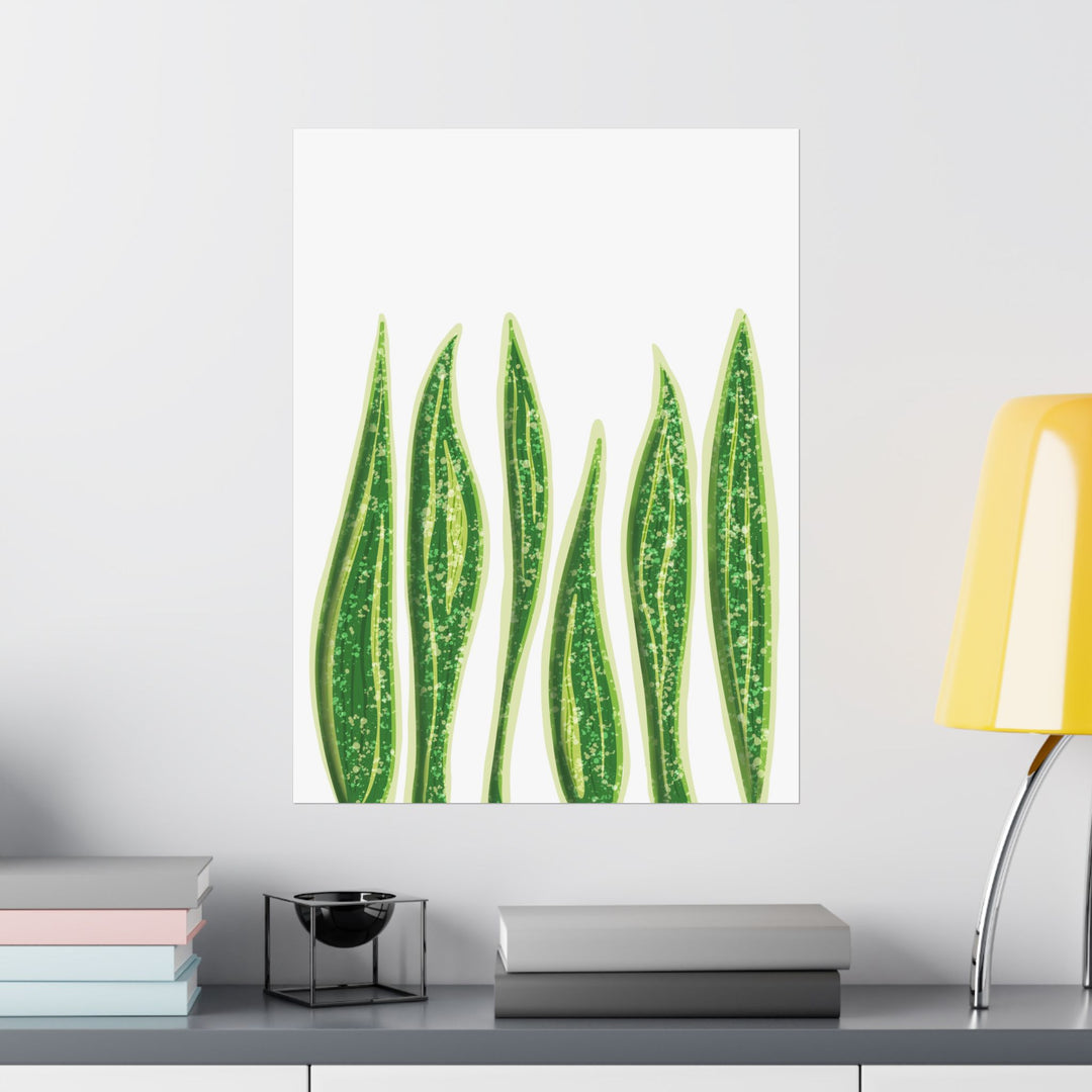 Snake Plant Print The Potted Pixel Large Botanical Poster Matte Finish Unframed Wall Art
