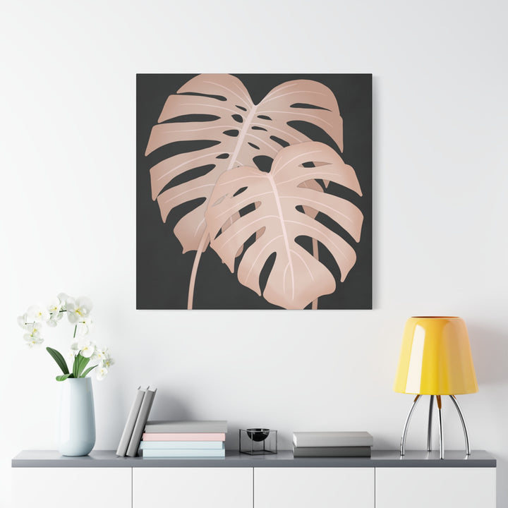 Pink Monstera Canvas Print – Botanical Wall Art